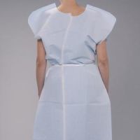Disposable Tissue / Poly / Tissue Patient Gown with Front / Back Opening, Blue, 30" x 42"