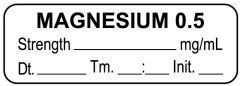 Anesthesia Label, Magnesium 0.5 mg/mL Date Time Initial, 1-1/2" x 1/2"