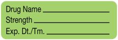 Anesthesia Label, Blank, 1-1/2" x 1/2" - Light Green