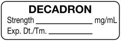 Anesthesia Label, Decadron mg/mL, 1-1/2" x 1/2"