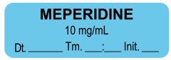 Anesthesia Label, Meperidine 10 mg/mL Date Time Initial, 1-1/2" x 1/2"