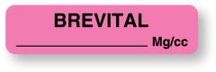 Anesthesia Label, Brivital Mg/cc, 1-1/4" x 5/16"