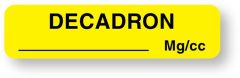 Anesthesia Label, Decadron mg/cc, 1-1/4" x 5/16"