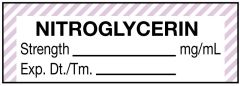 Anesthesia Label, Nitroglycerine mg/mL, 1-1/2" x 1/2"