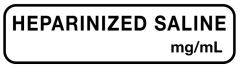 Anesthesia Label, Heparanized Saline mg/mL, 1-1/4" x 5/16"