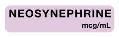 Anesthesia Label, Neosynephrine mcg/mL, 1-1/4" x 5/16"