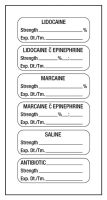 6-label Anesthesia Sheet, 1-1/2" x 1/2" - White