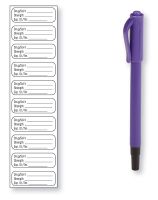10-label Sheet w/Dual-Tip Marker, 1-1/2" x 1/2"