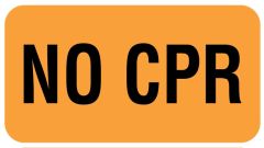 NO CPR, Communication Label, 1-5/8" x 7/8"