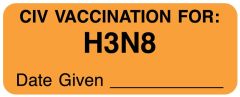 VAC CIV H3N8 Label, 2-1/4" x 7/8"