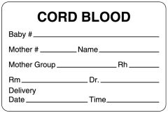 Cord Blood Label, 3" x 2"