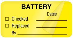 Battery and Lamp Maintenance Label, 2" x 1"
