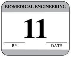 Biomedical Engineering Inspection Label - 1-1/4" x 1" - Gray