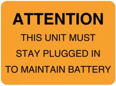 Battery & Lamp Maintenance Label