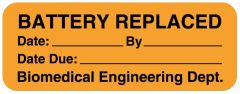 Battery & Lamp Maintenance Label, 2" x 3/4"