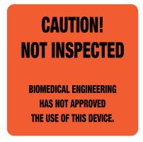 Caution! Not Inspected 2-1/2 X 2-1/2, 2-1/2" x 2-1/2"
