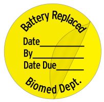 Battery Replaced Label,1" dia