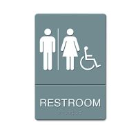 ADA Sign,Restroom/Wheelchair Accessible Tactile Symbol,Molded Plastic,6" x 9"