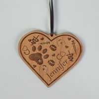 Vet Etched Wood Ornament, Personalized