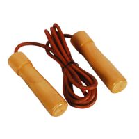 Valor Fitness Pro Leather Wood Bearing Handle Jump Rope