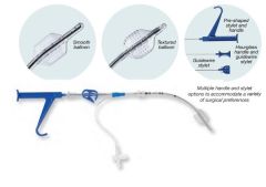 Retrograde Cardioplegia Catheter with Self-Inflating Balloon, Textured, Conventional Retraction Technology, Preshaped Stylet and Handle, 14 Fr, 14 mm