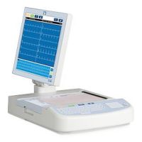 12-Lead Multichannel ECG, Capacitive Color Touchscreen 17" Swivel Display, English Keyboard, Advanced Connectivity, WAM Wireless Acquisition Module; AHA 10 wire, 12-Lead Leadwire Set with Banana Plugs, AC or Lithium Ion Battery