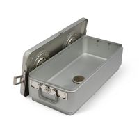 Steriset Full-Sized Sterilization Container, Condensate Drain, Aluminum Lid, Gray Handle, 23.5" x 10.8" x 5.5"