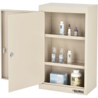 Global Industrial Large Narcotics Cabinet, Double Door/Double Lock, 18"W x 10"D x 30"H, Beige