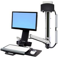 Ergotron StyleView Sit-Stand Combo System with Small CPU Holder, Polished Aluminum