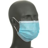 Disposable Face Mask With Ear Loops,Blue,3-Ply,50/Box