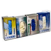 Horizon Mfg. "Space Saver" Quadruple Front Dispensing Exam Glove Rack, 8"H x 27"W x 4-1/2"D