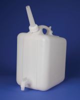 Bel-Art HDPE Jerrican with Spigot 11859-0050, 20 Liters, Screw Cap, 3/4" I.D. Spout, White, 1/PK