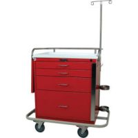 Harloff Classic Short Five Drawer Emergency Cart, Specialty Package, Red - 6331
