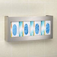 Global Industrial Quadruple Stainless Steel Glove Box Holder, 21"W x 3-3/4"D x 10"H
