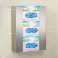 Global Industrial Triple Stainless Steel Glove Box Holder, 11"W x 3-3/4"D x 15"H