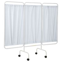 R&B Wire Products PSS-3C Mobile 3-Panel Privacy Screen, 81"L x 69"H, White Vinyl Panels