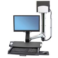 Ergotron 45-270-026 StyleView Sit-Stand Combo System with Worksurface, Polished Aluminum