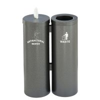 Glaro Floor Standing Sanitary Wipe Dispenser And Receptacle Silver Vein 
