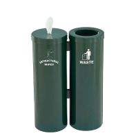 Glaro Floor Standing Sanitary Wipe Dispenser And Receptacle Hunter Green
