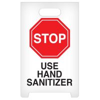 STOP Use Hand Sanitizer AFrame Floor Sign
