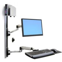 Ergotron LX Wall Mount System with Medium CPU Holder, Polished Aluminum