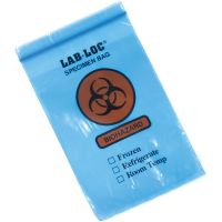 Reclosable 3-Wall Specimen Transfer Bag (Biohazard),6" x 9",Blue Tint,Pkg Qty 1000