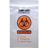 Reclosable 3-Wall Specimen Transfer Bag (Biohazard),6" x 10",Clear,Pkg Qty 1000