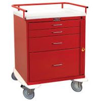 Harloff Classic Short Four Drawer Emergency Crash Cart Standard Package, Sand - 6300
