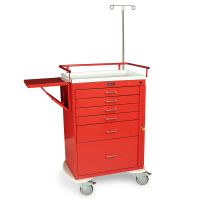 Harloff Classic Short Four Drawer Emergency Crash Cart Specialty Package, Red - 6301