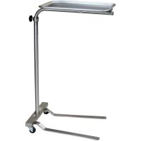 Blickman 1520SS Single-Post Stainless Steel Mayo Stand, 12-5/8" x 19-1/8" Tray