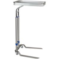 Blickman 8871SS Jumbo Benjamin Foot Operated Stainless Steel Mayo Stand, 20" x 25" Tray