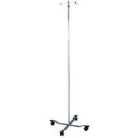Blickman 1305 Chrome IV Stand with 4-Leg Base, 2-Hook, 47-1/2" - 85-1/2" Height