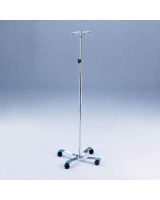 Blickman 1310 Chrome IV Stand with 4-Leg Base, 2-Hook, 51-1/2" - 93" Height