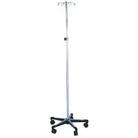 Blickman 1350-4 Heavy Duty Chrome IV Stand with 5-Leg Base, 4-Hook, 56"-100" Height
